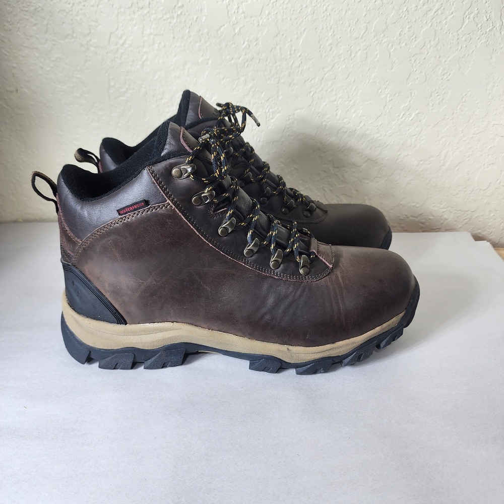 Lands End Mens Waterproof Leather Hiking Boots Brown Lace Up Trail Shoes